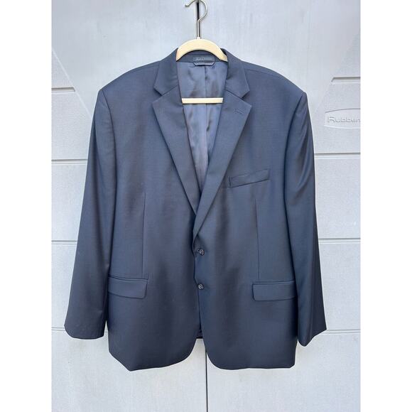 Polo Ralph Lauren Two Button Suit Jacket Wool Blazer Mens Sz 50R Black Business - Picture 1 of 9